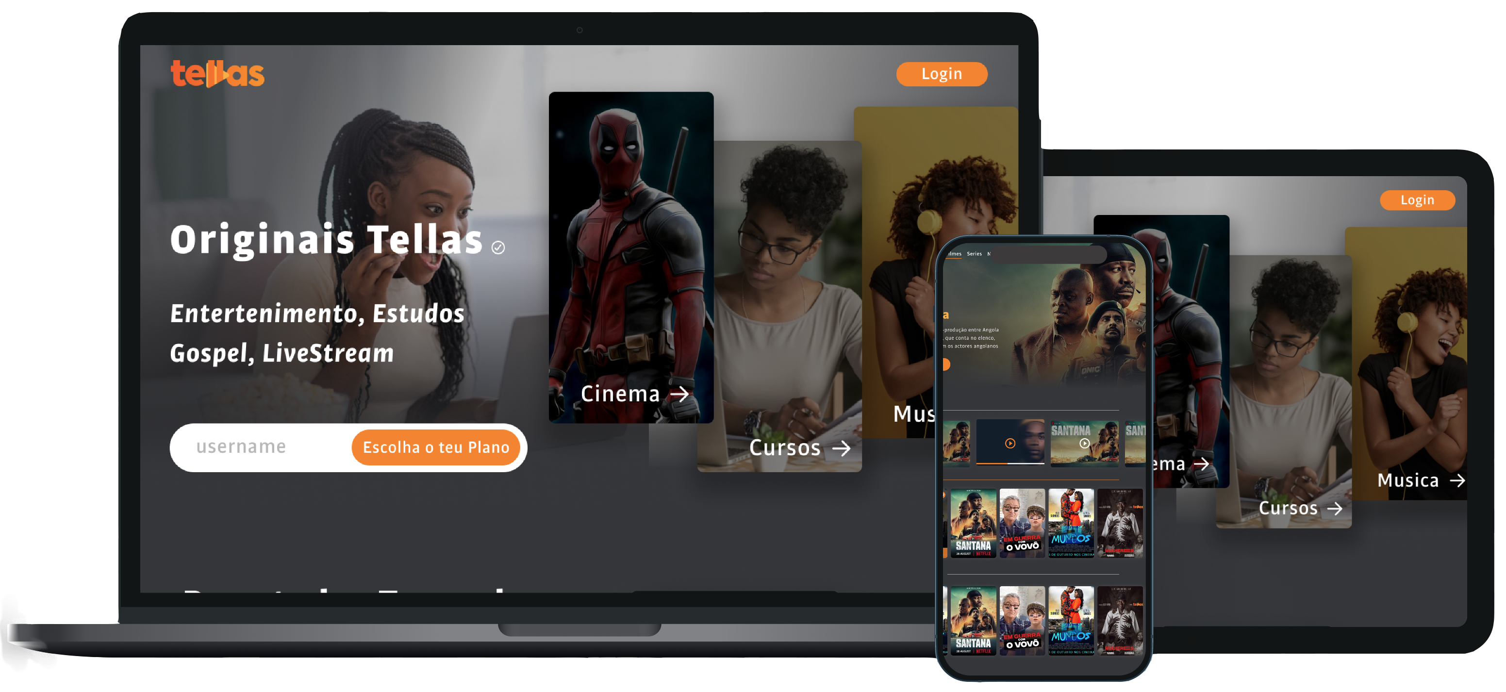 A Tellas em vários dispositivos